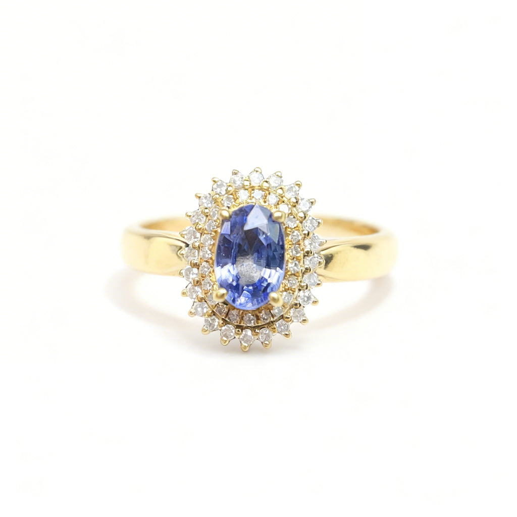 18K Gold Natural Sapphire Ring