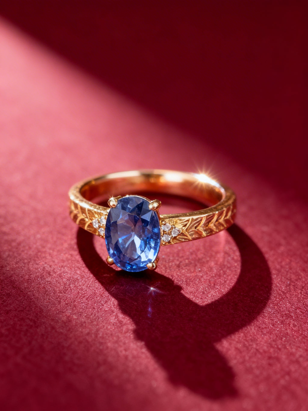 18K Gold Natural Sapphire Ring