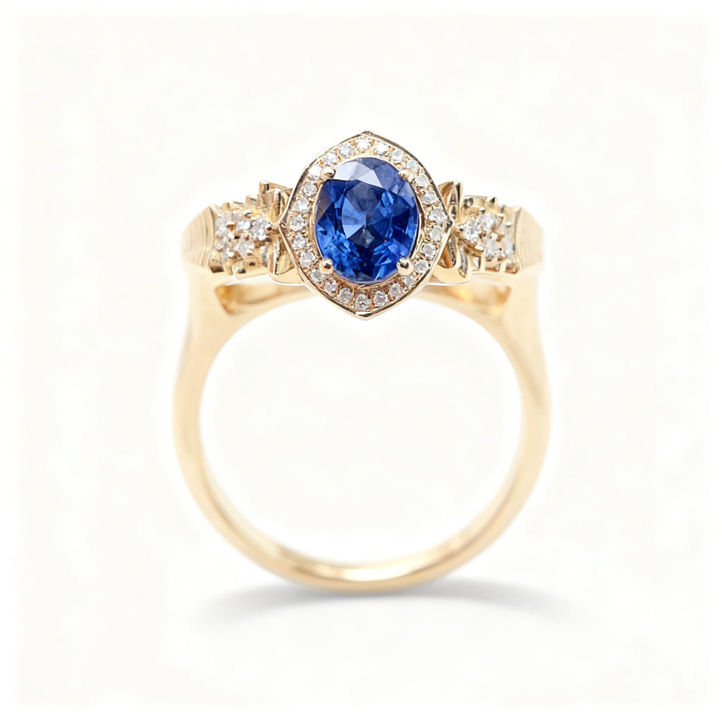 18K Gold Natural Sapphire Ring