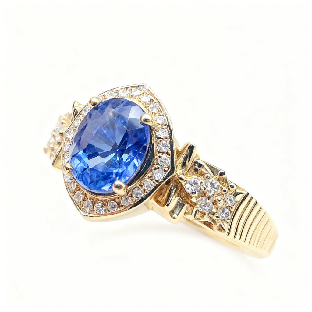 18K Gold Natural Sapphire Ring
