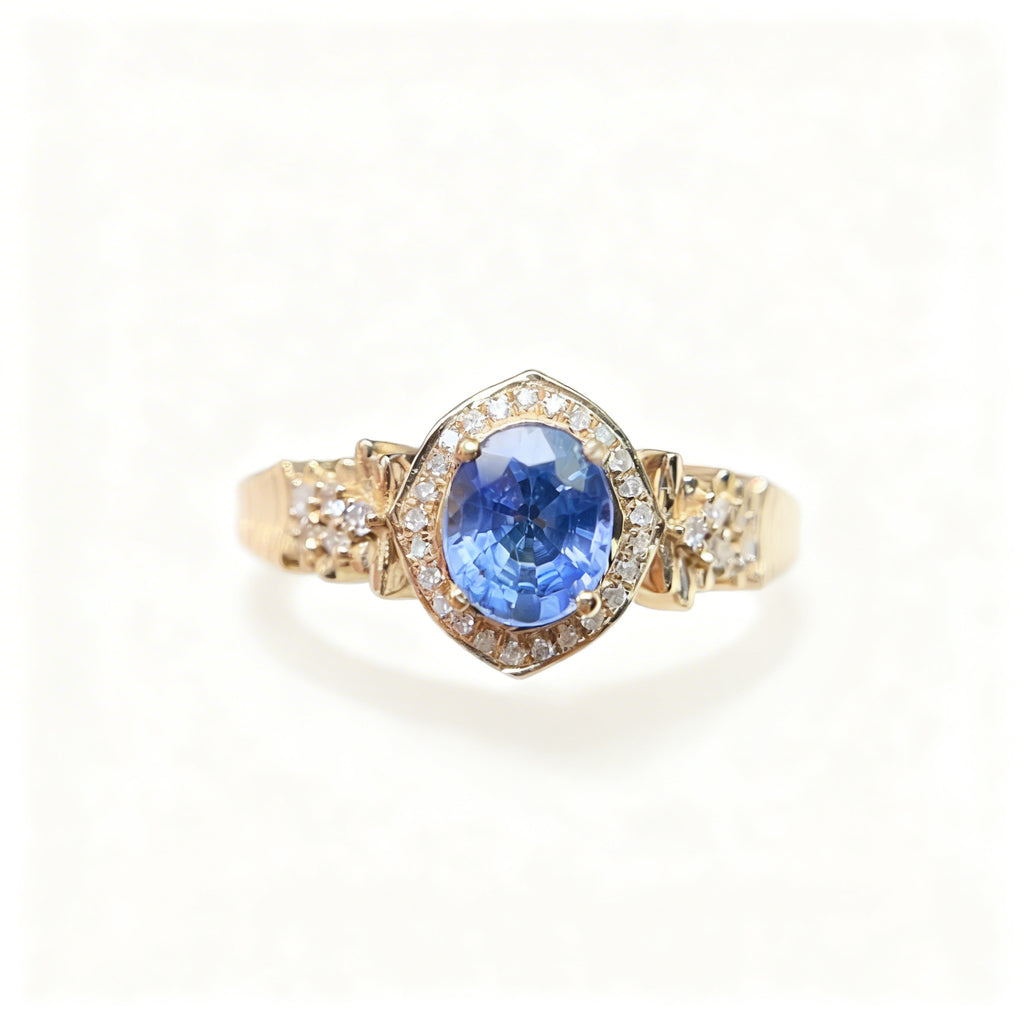 18K Gold Natural Sapphire Ring