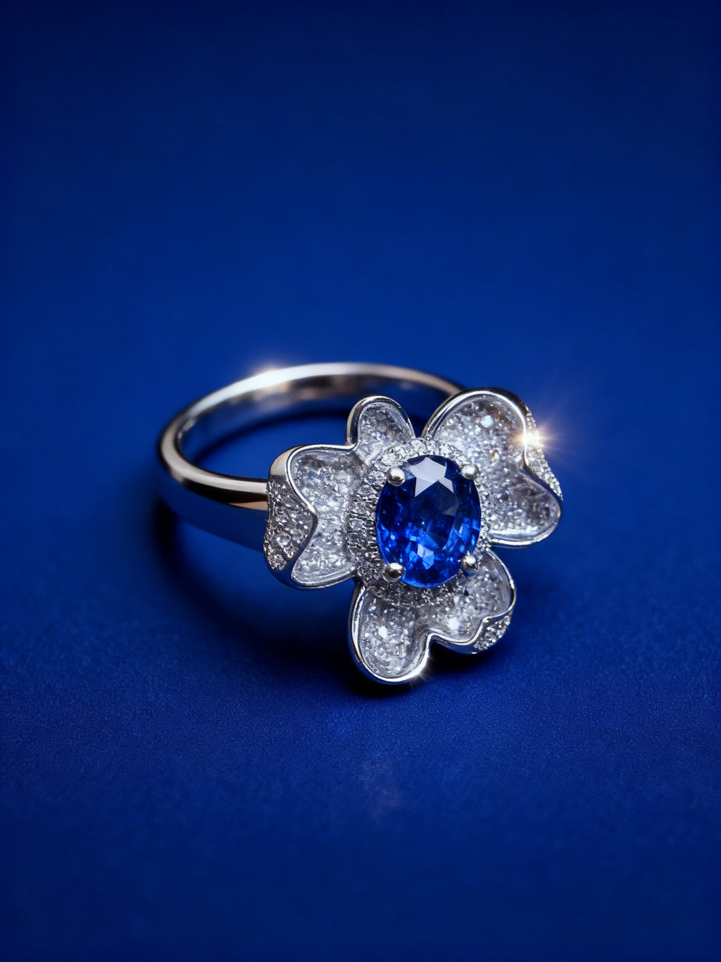 18K Gold Natural Sapphire Ring