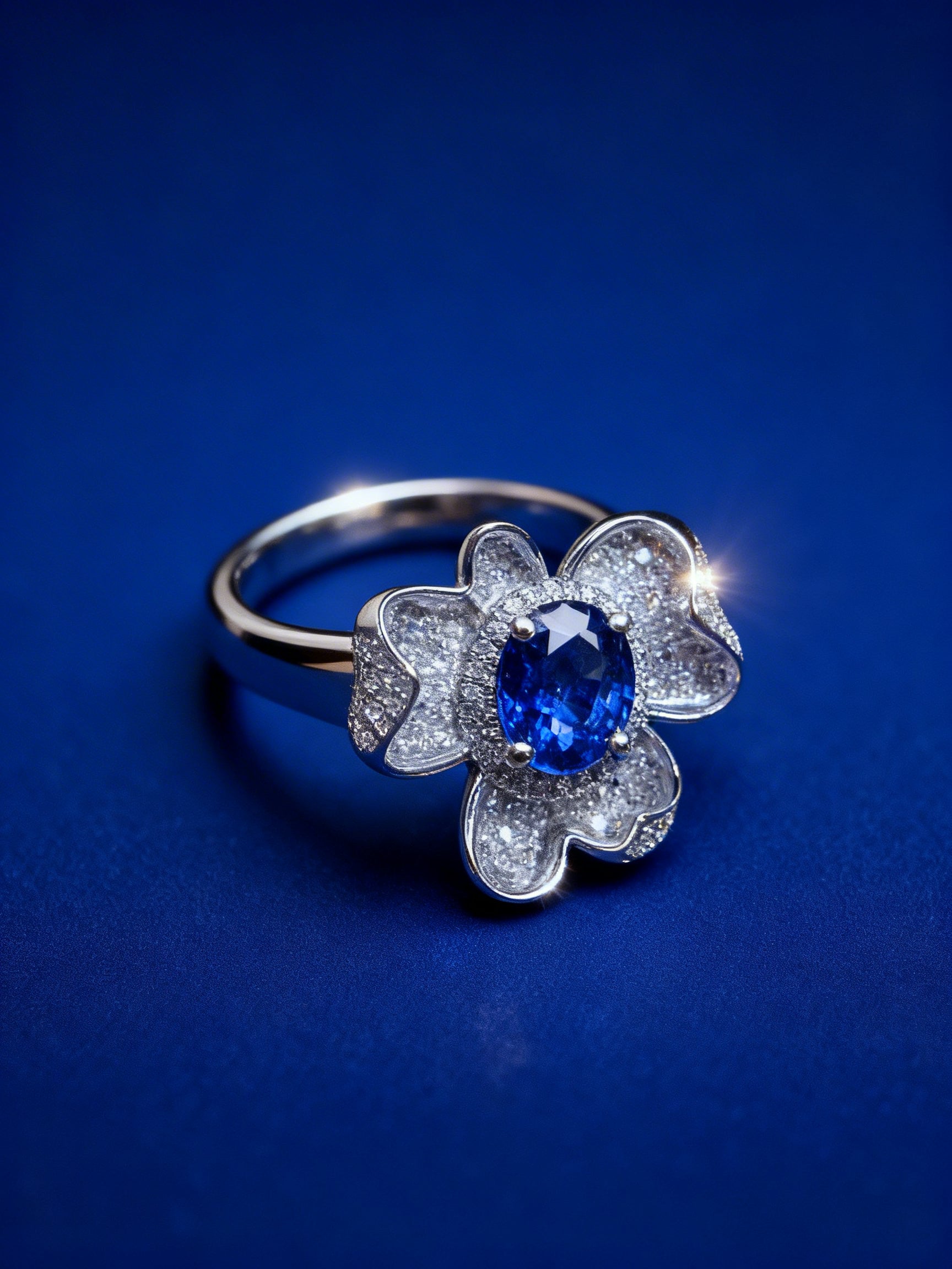 18K Gold Natural Sapphire Ring