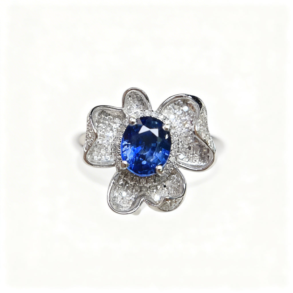 18K Gold Natural Sapphire Ring