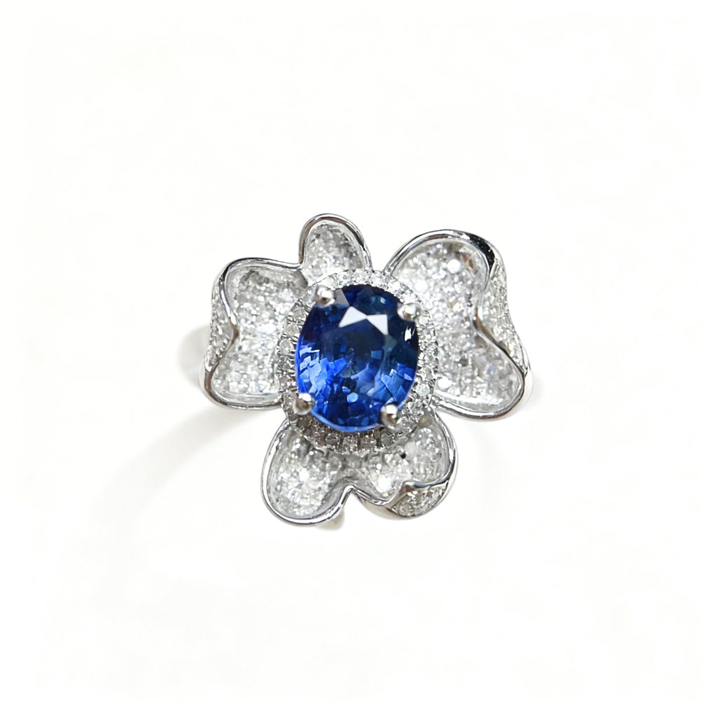 18K Gold Natural Sapphire Ring