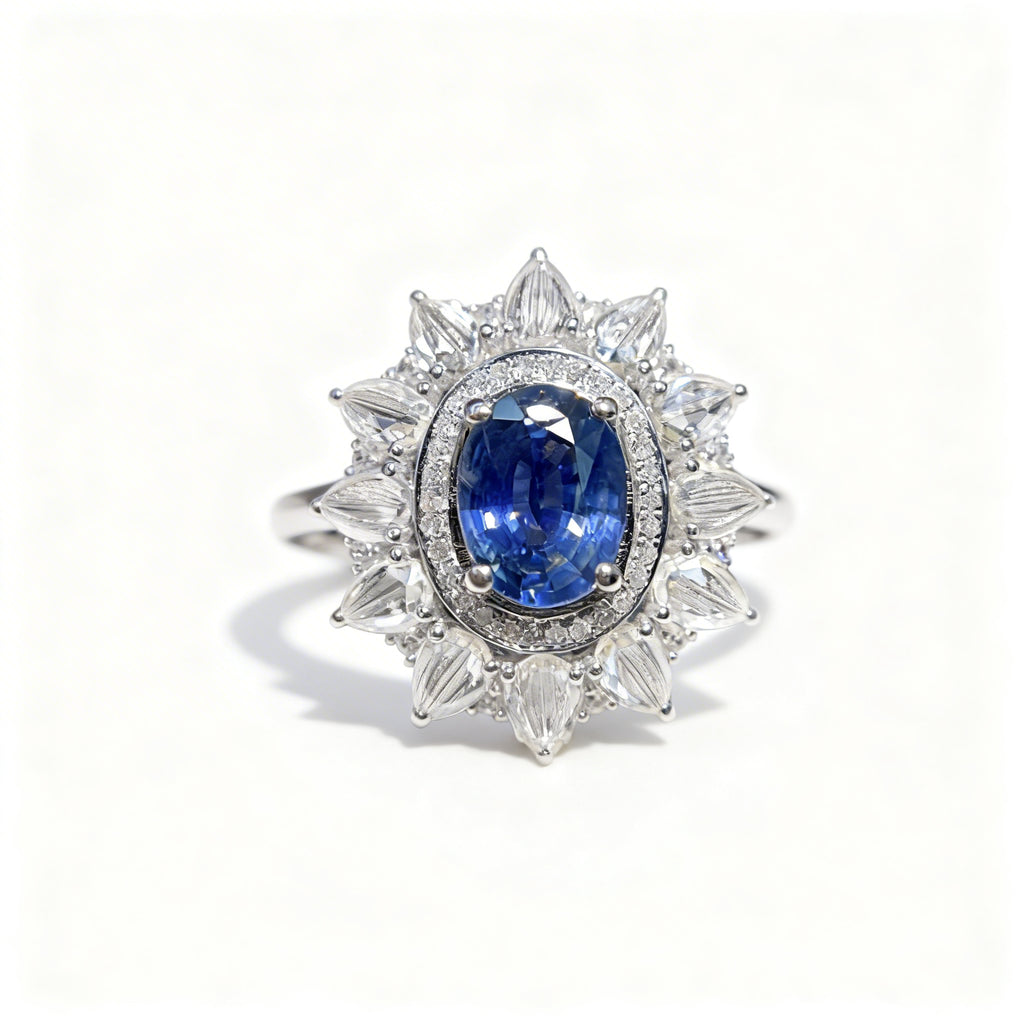 18K Gold Natural Sapphire Ring