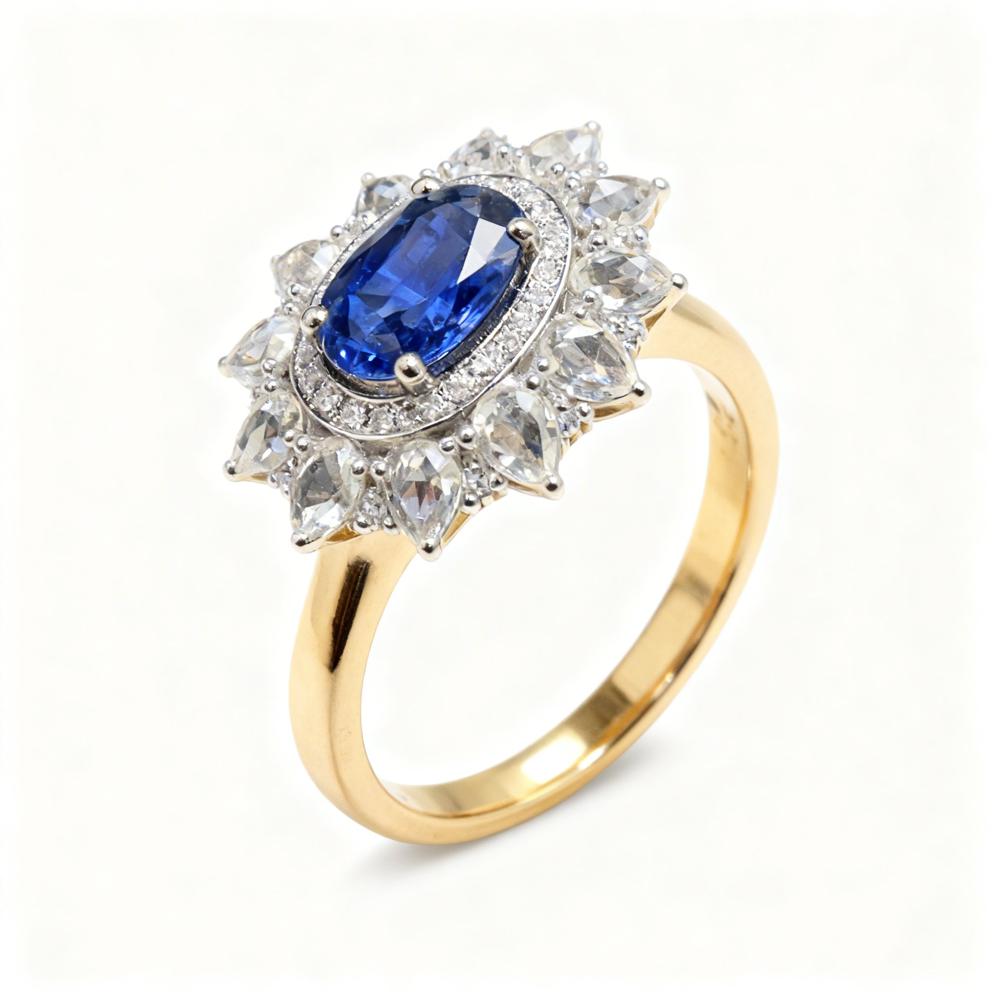 18K Gold Natural Sapphire Ring