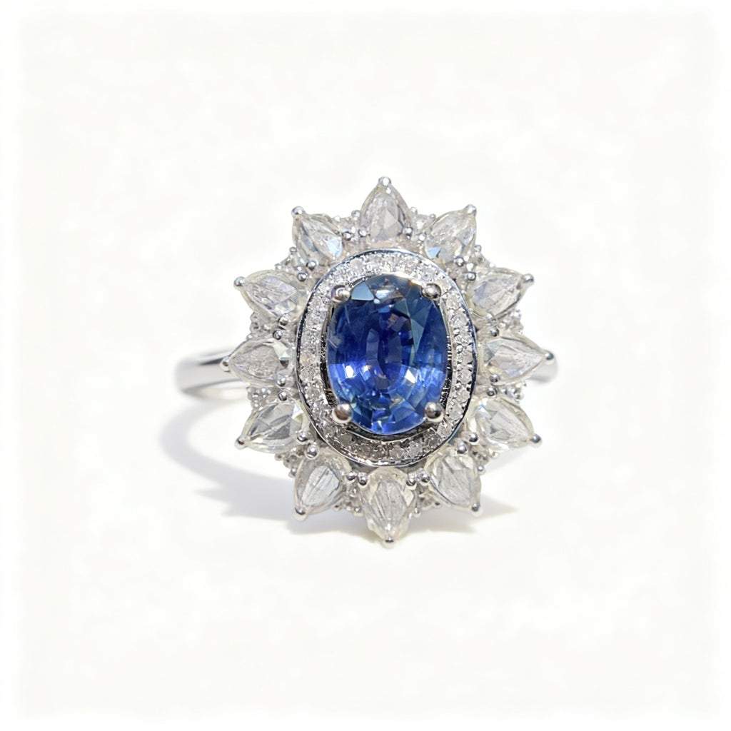 18K Gold Natural Sapphire Ring
