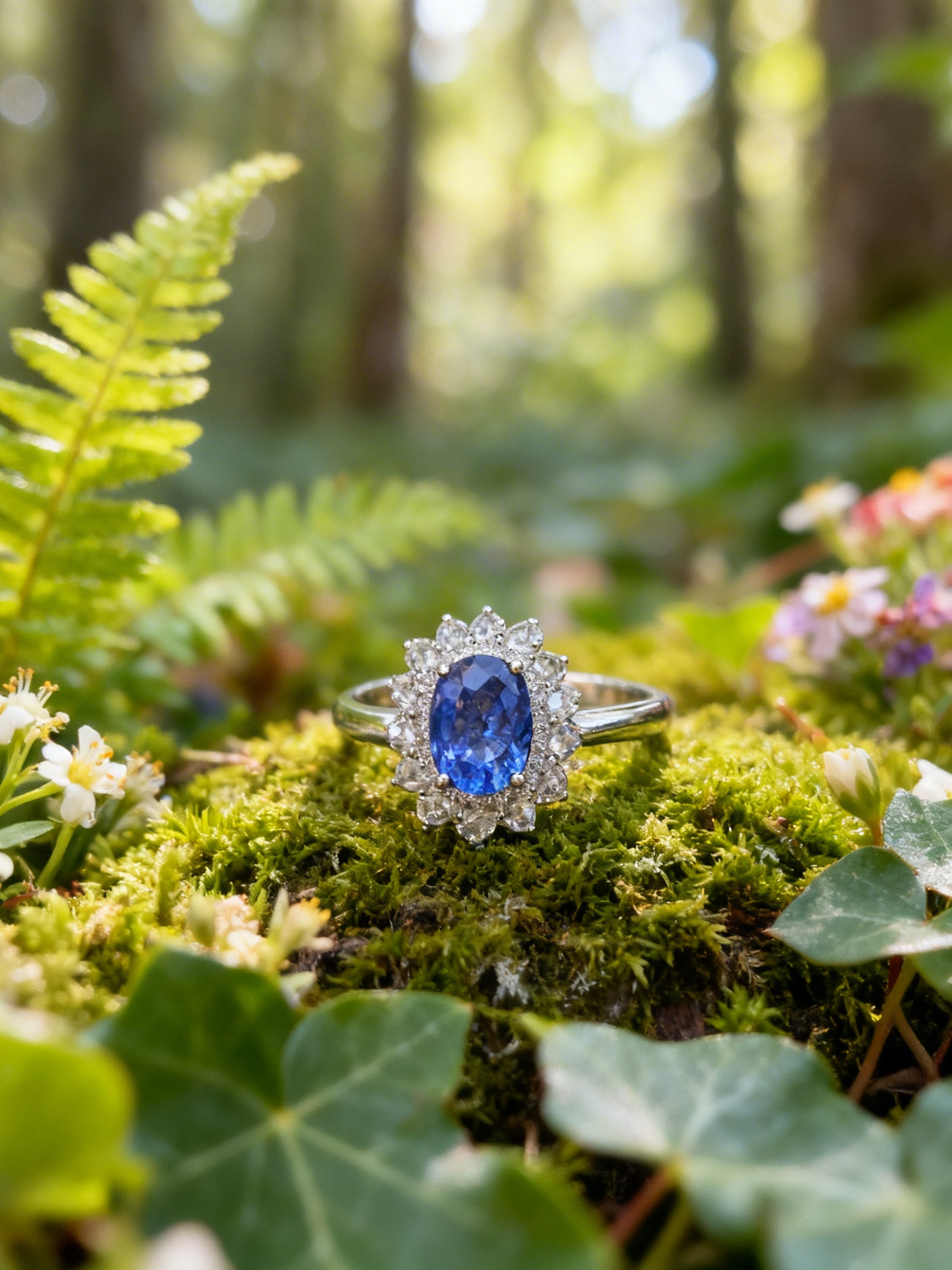 18K Gold Natural Sapphire Ring