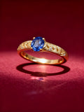 18K Gold Natural Sapphire Ring