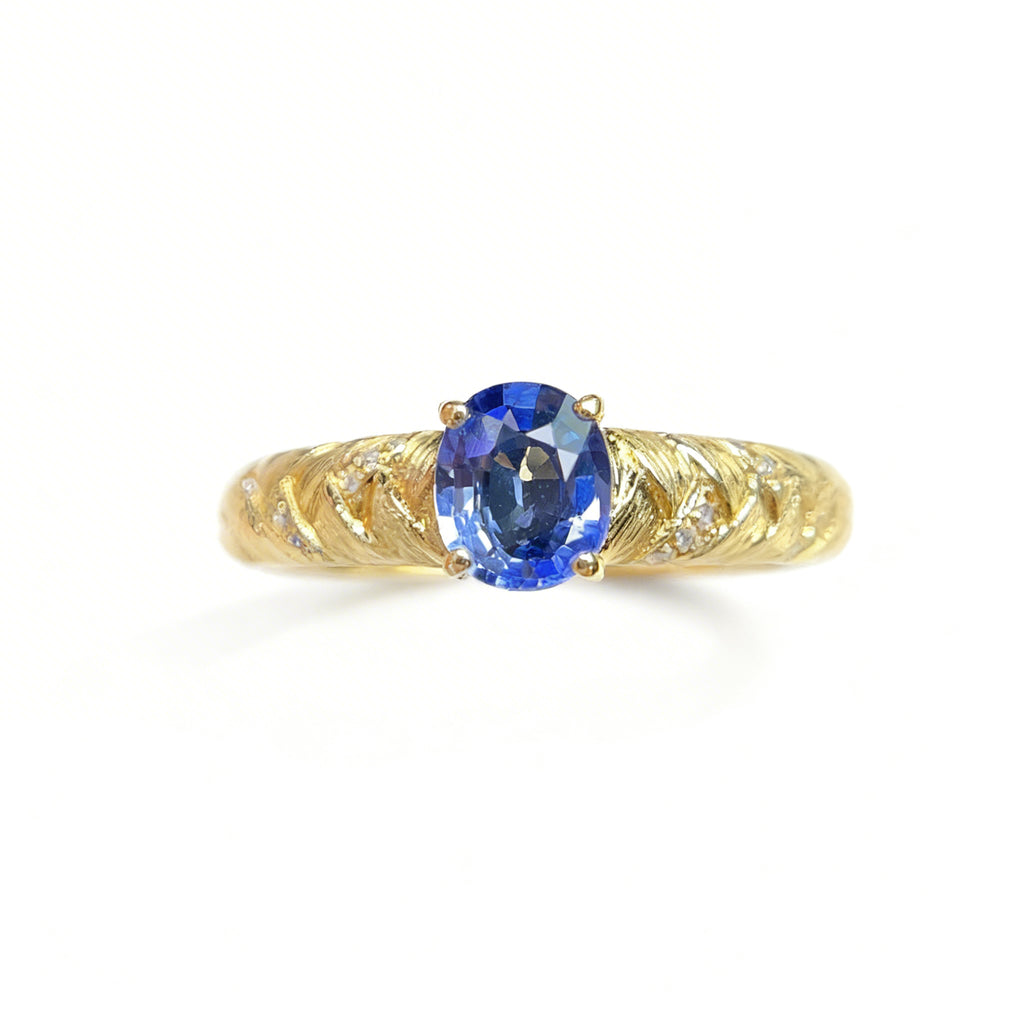 18K Gold Natural Sapphire Ring