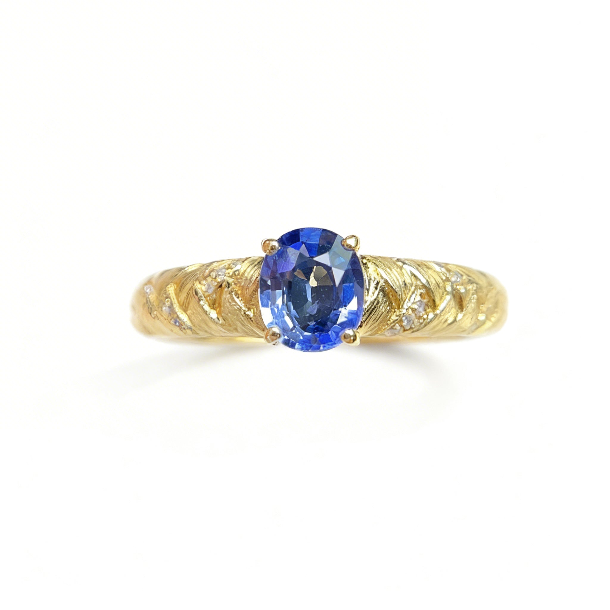 18K Gold Natural Sapphire Ring