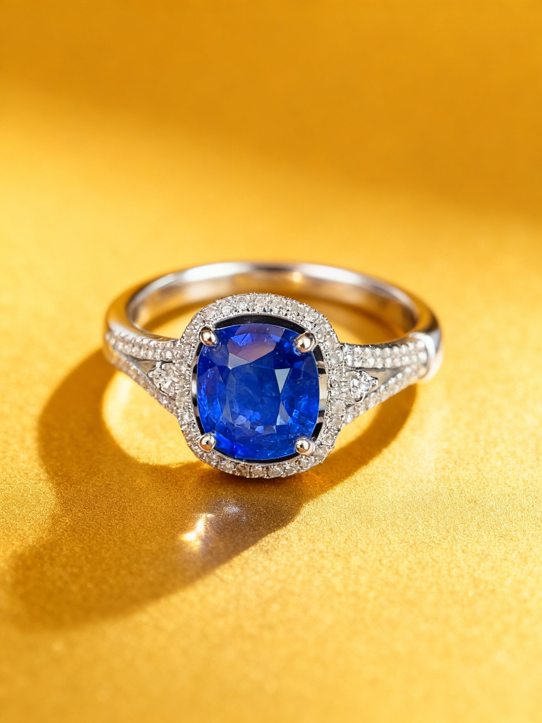 18K Gold Natural Sapphire Ring