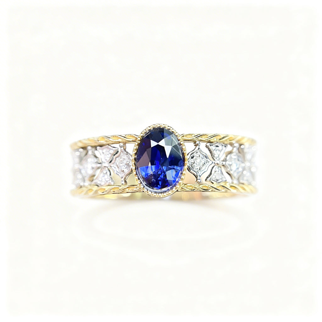 18K Gold Natural Sapphire Ring