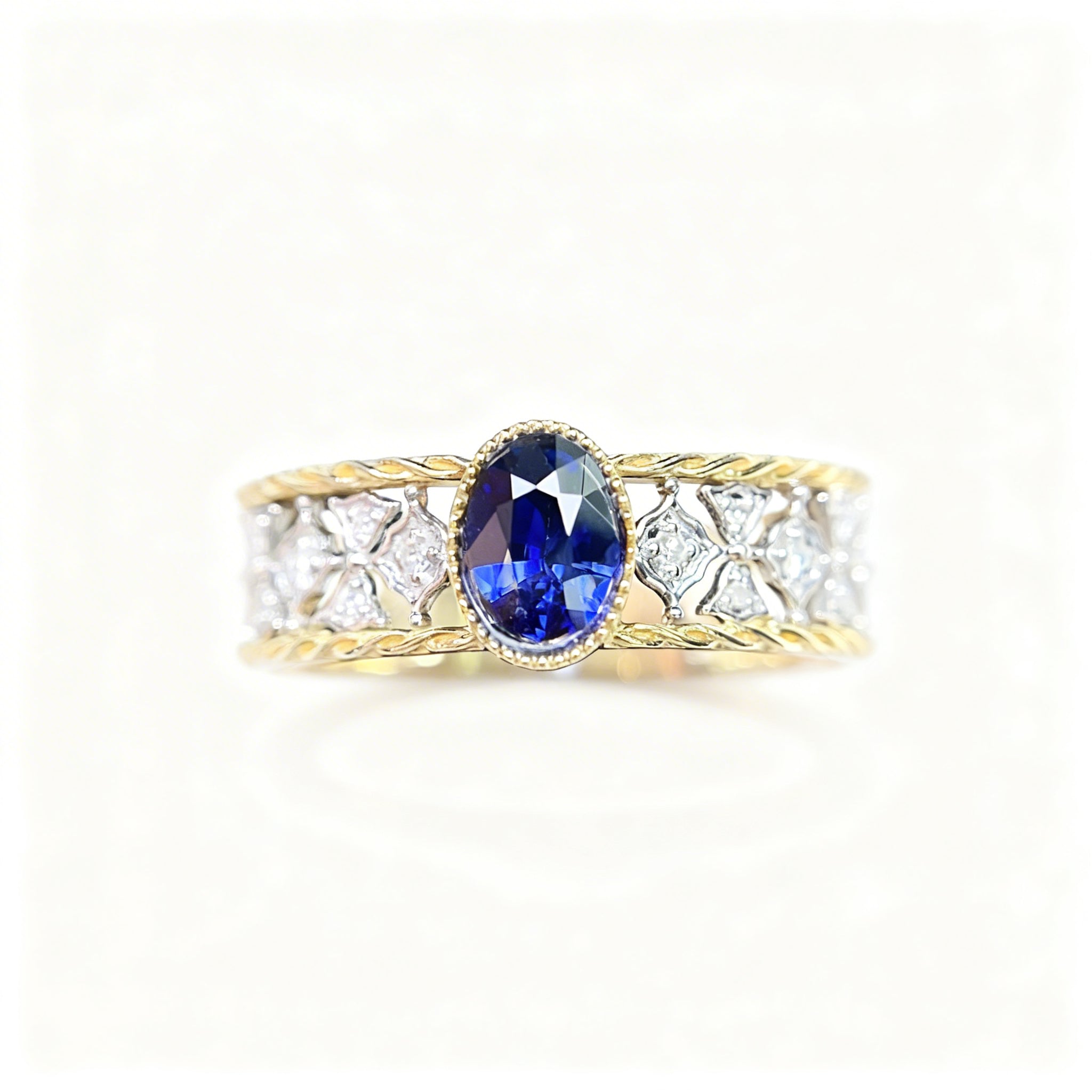 18K Gold Natural Sapphire Ring