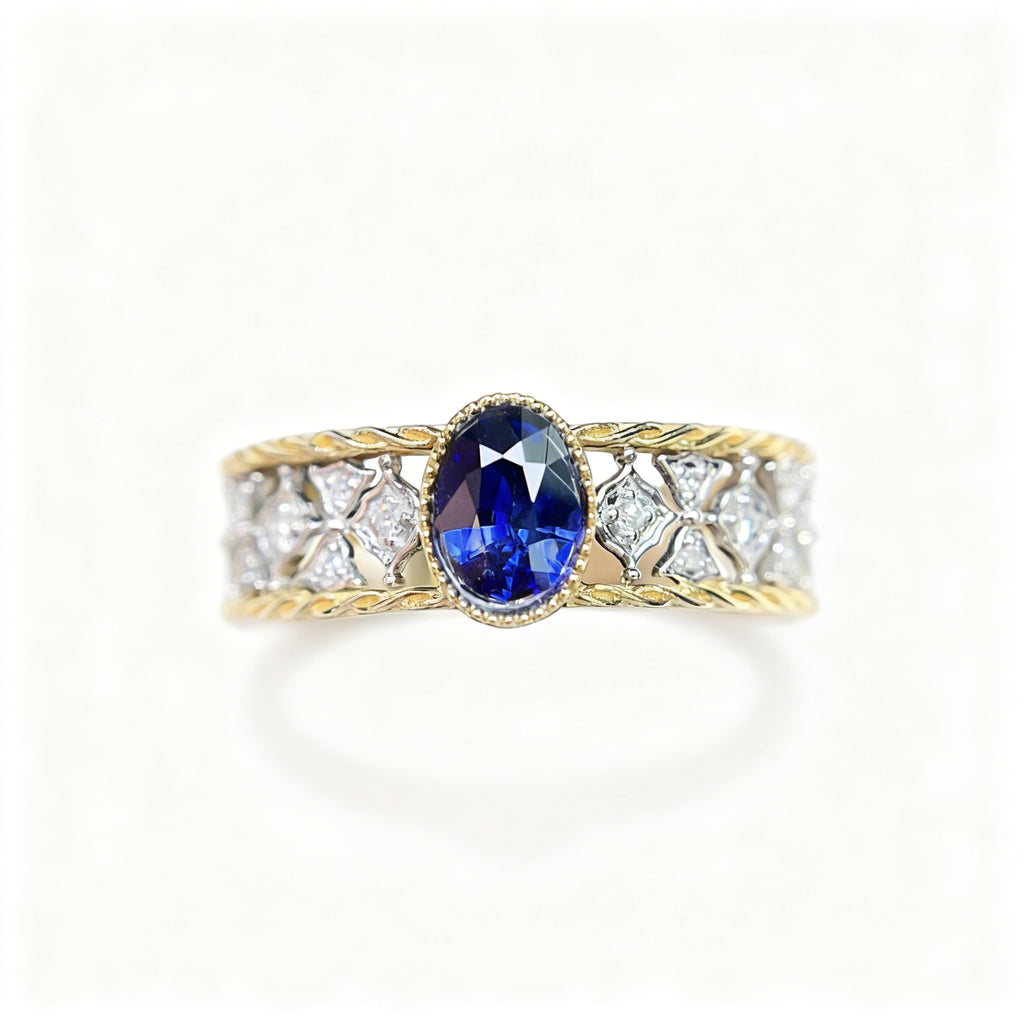 18K Gold Natural Sapphire Ring