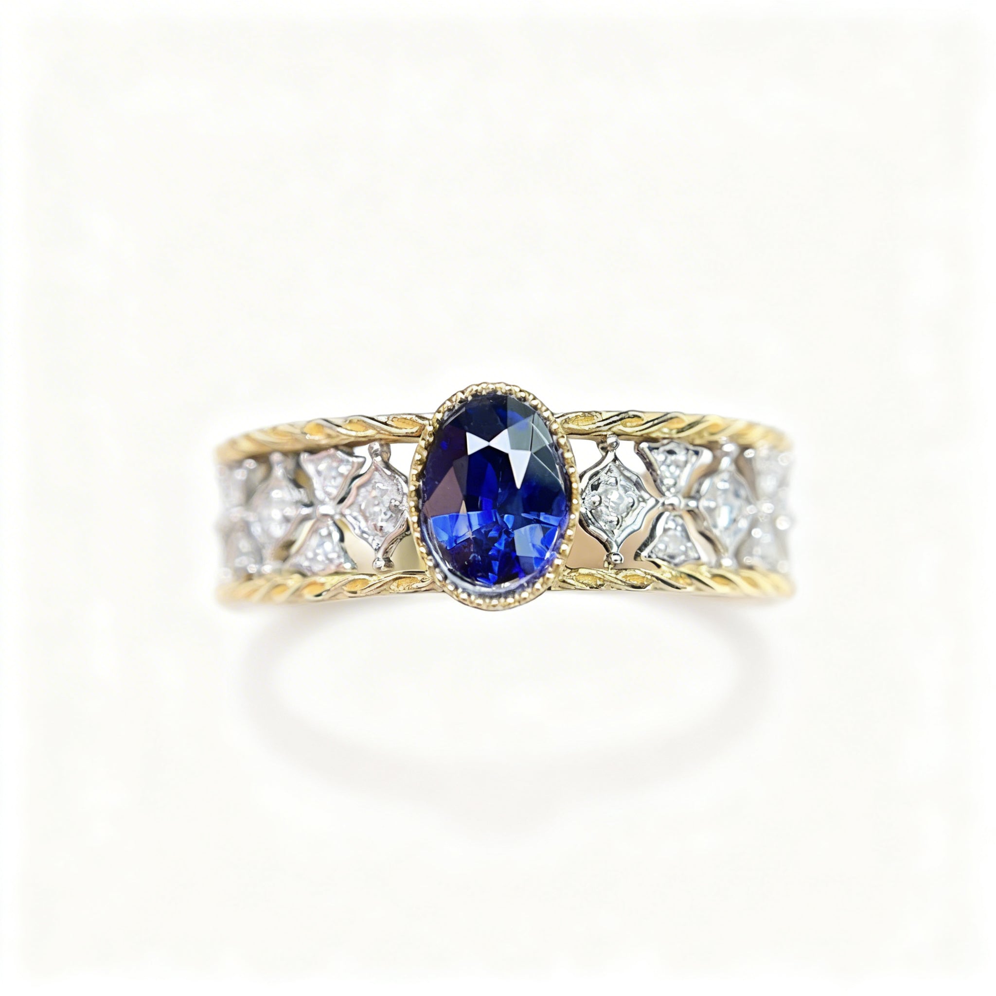 18K Gold Natural Sapphire Ring