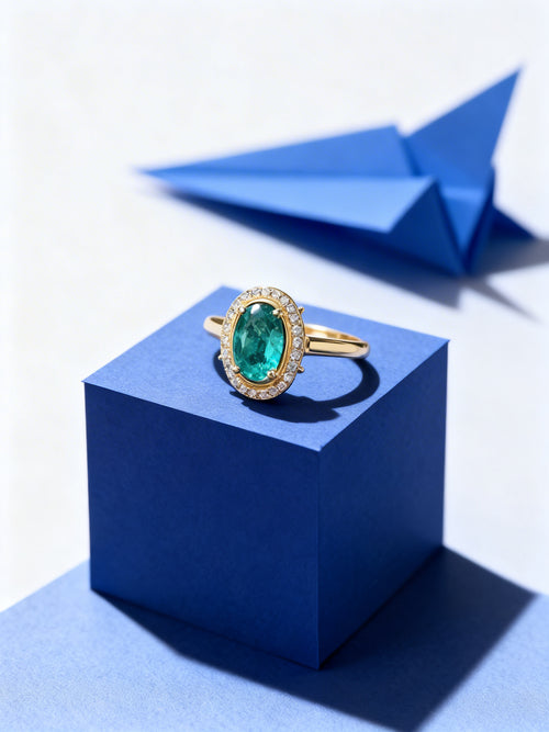 18K Gold Natural Emerald Ring