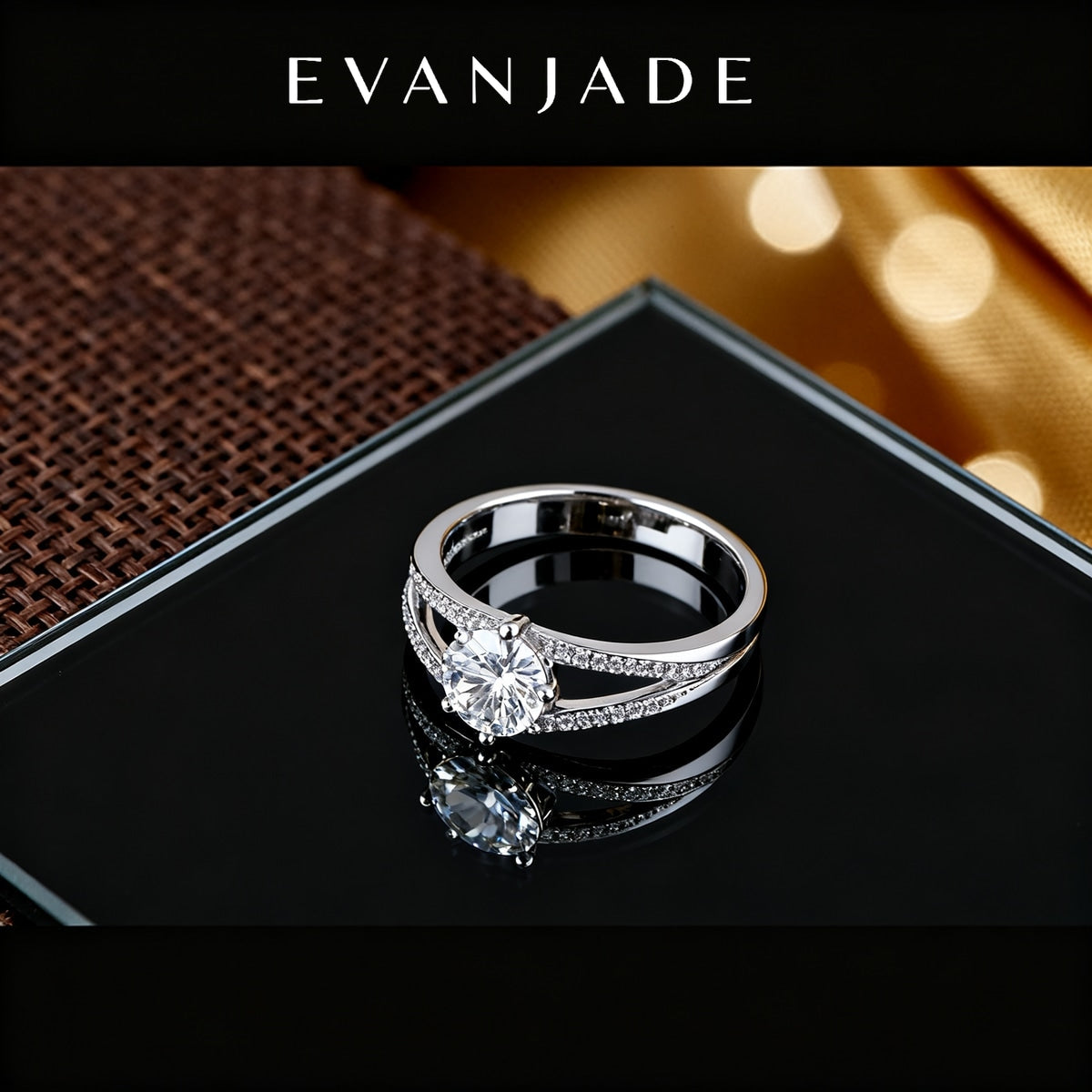 Three Band Round Moissanite Silver Bypass Ring Seedream product image 1