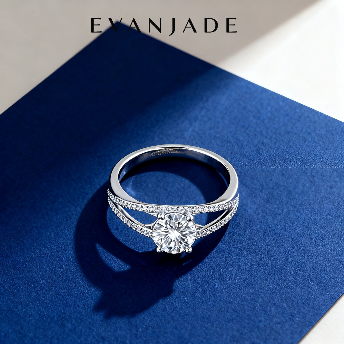 Three Band Round Moissanite Silver Bypass Ring Seedream product image 3