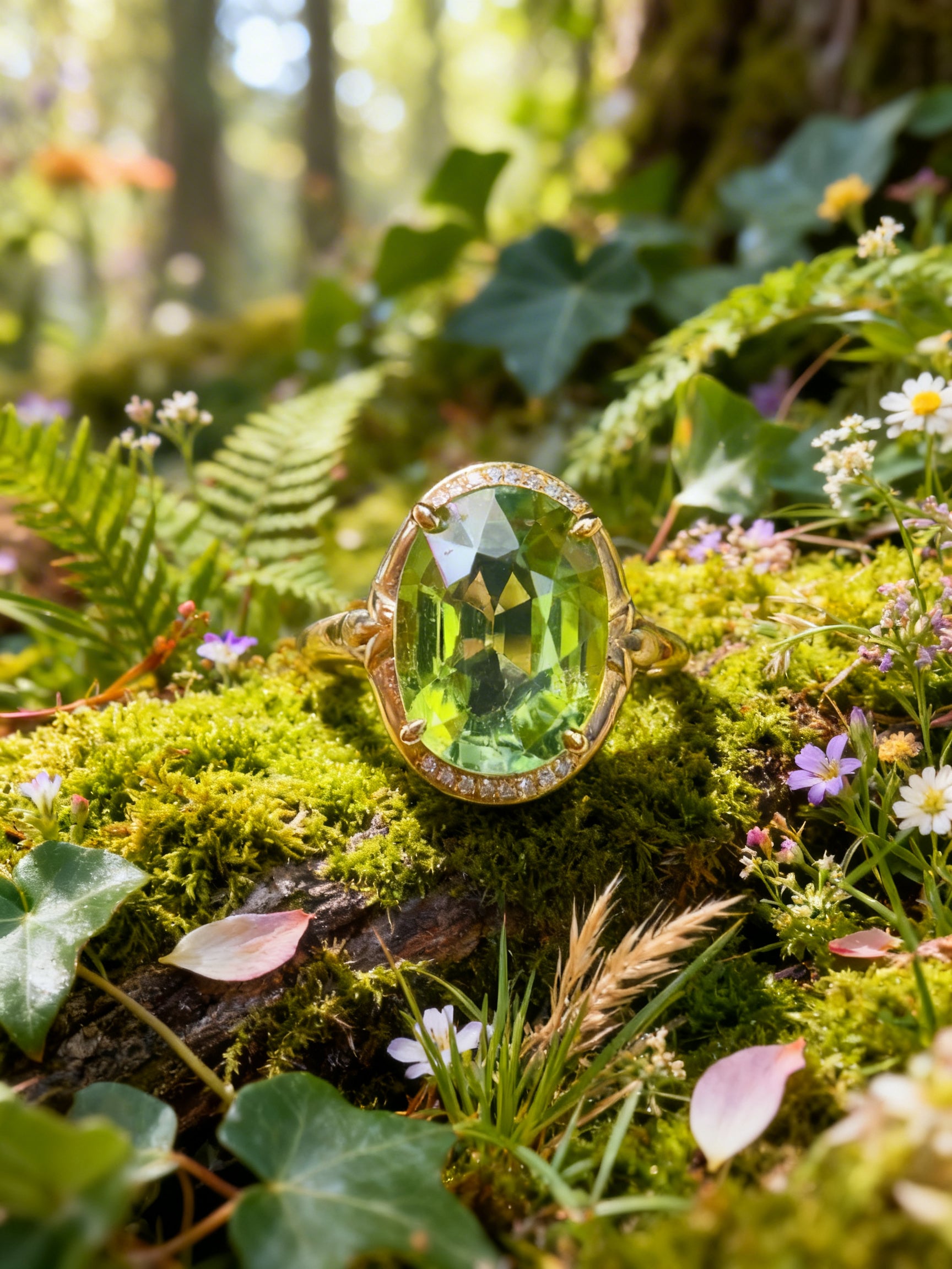Natural Tourmaline Ring in 18K Gold