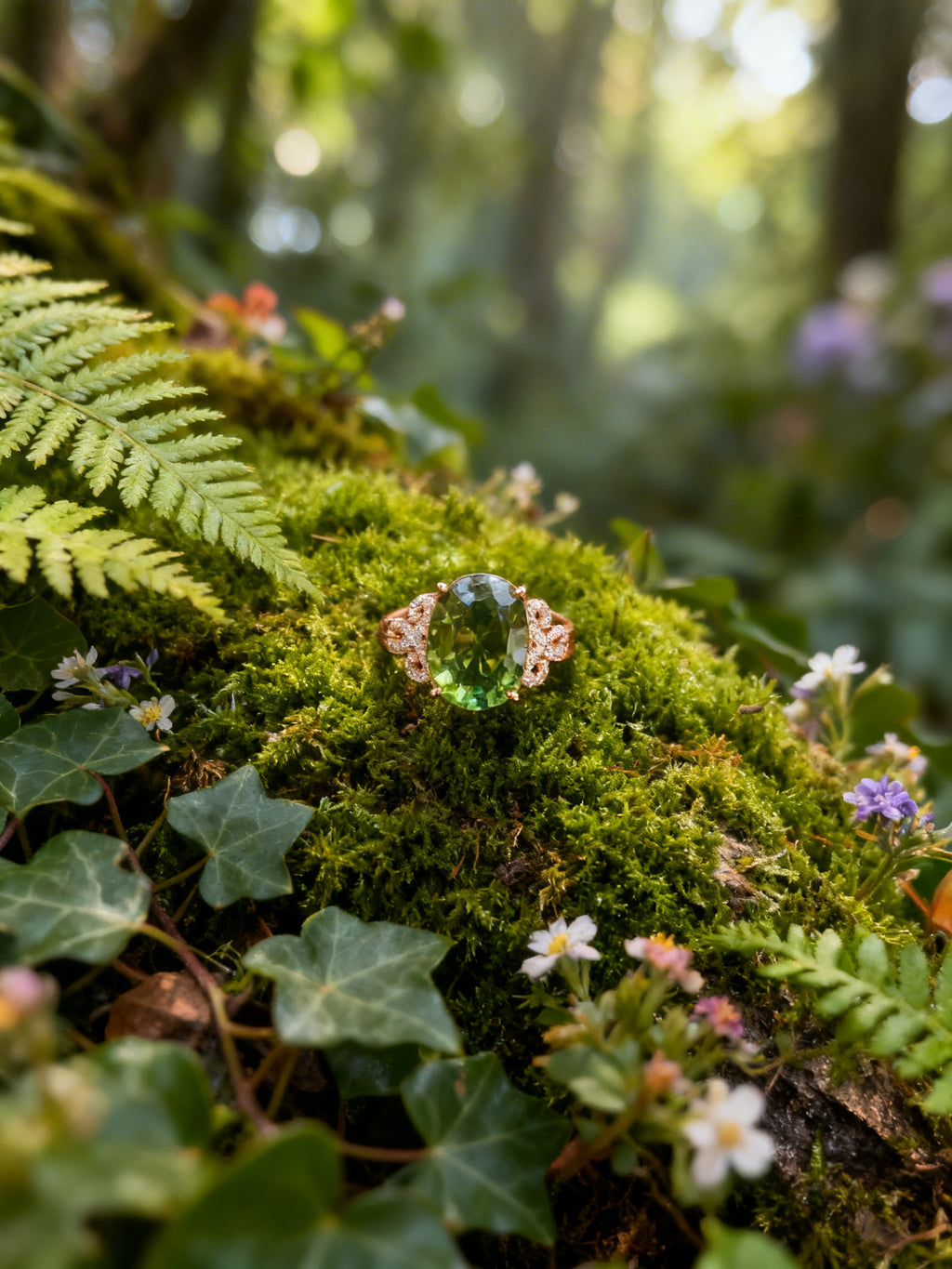 Natural Tourmaline Ring in 18K Gold
