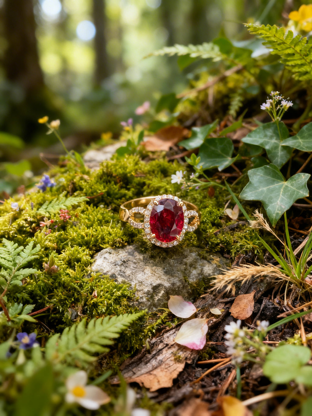 Natural Tourmaline Ring in 18K Gold